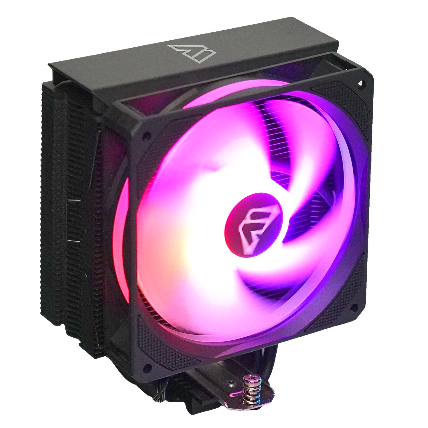 MECHARITE - Cyclone RGB - CPU Køler, set forfra med lilla RGB