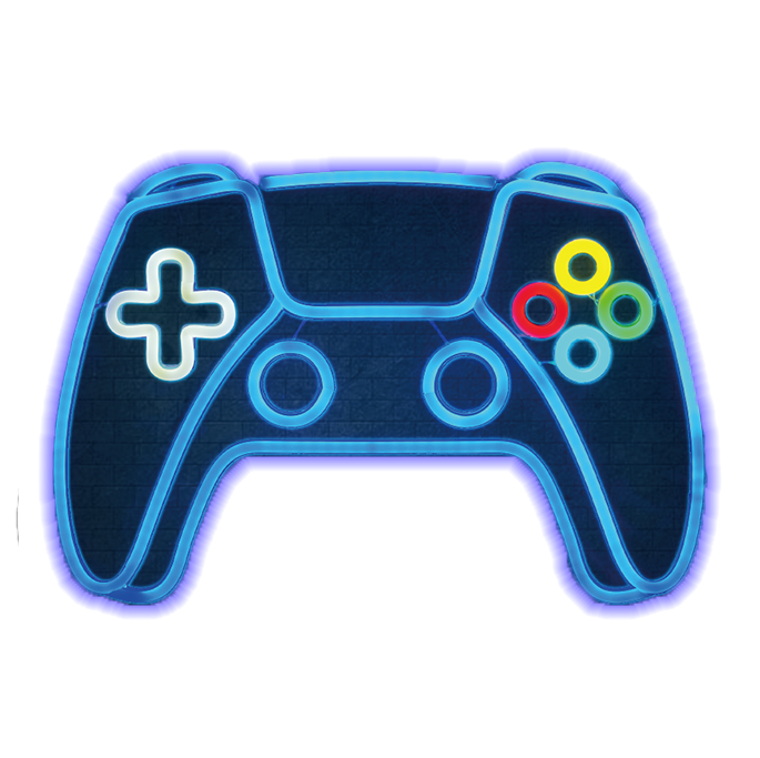 MECHARITE Controller LED Neon Sign V2 Blue: PS5 Style Wall Light
