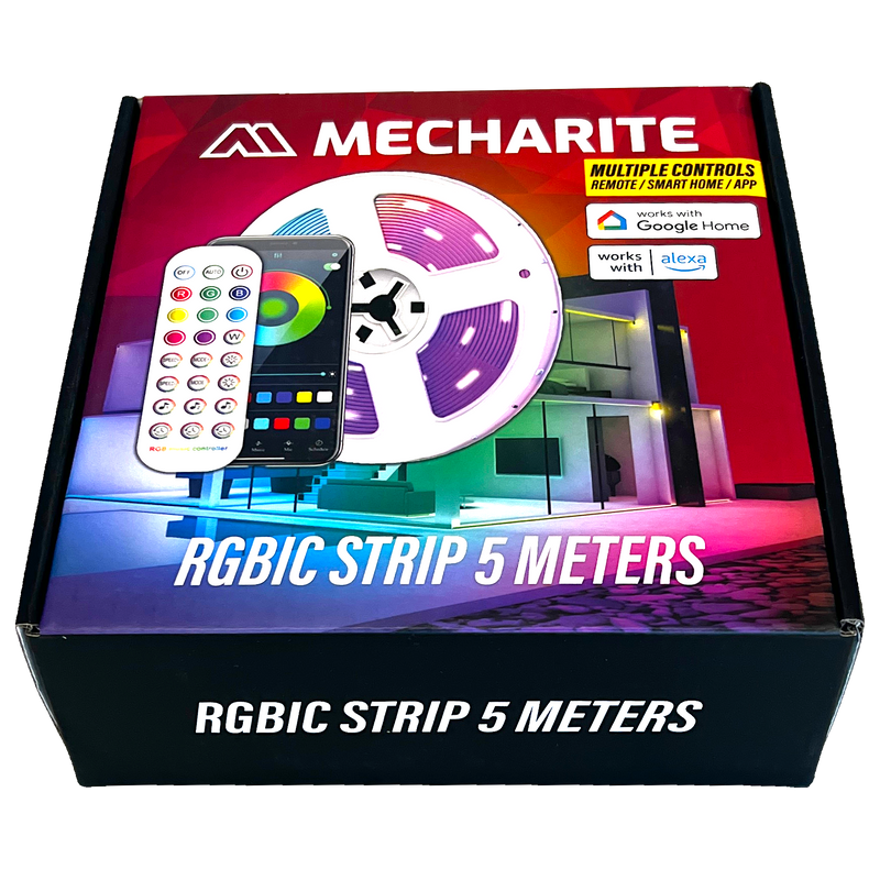 MECHARITE RGBIC Strip 5 Meters: Multi-Color Light for Any Room
