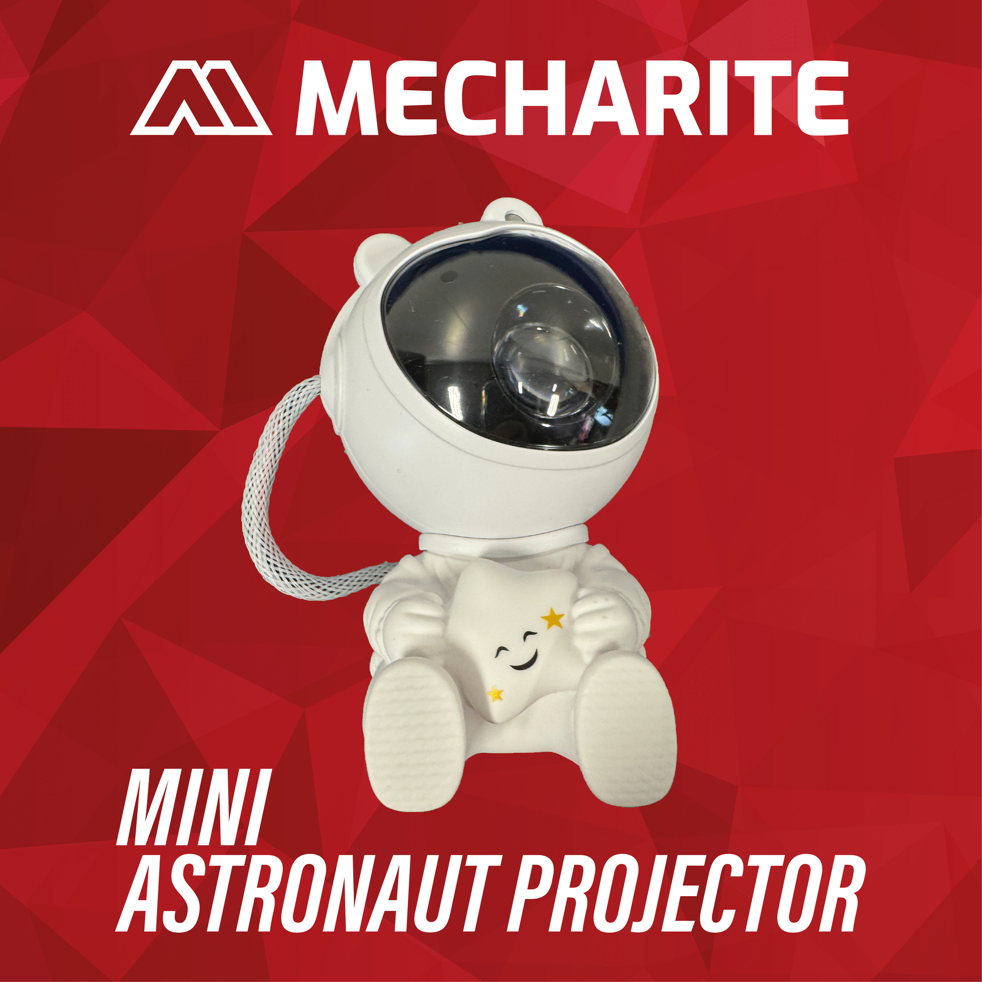 MECHARITE - Mini Astronaut Stjerne Projektor. Mecharite baggrund