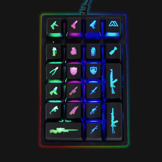 MECHARITE  - CS:GO Macropad set oppe fra, på sort baggrund